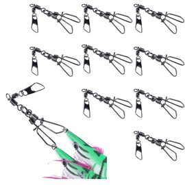 GRASSCALM【公式】 タコエギスナップ 5/10/20個セット 強度40kg タコ釣り タコ 蛸 エギ スナップ 仕掛け ダブル スクリュー 簡単交換 サルカン スイベル 釣り具 フィッシング (10個)