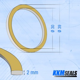 KKMSEALS Aramid Fibre Sealing Rings Set Sanitary - Tap Seal 1 1/4 Inch - Flat Seal Rubber - Seals Insulation - Sealing Ring - Seal Set (25 Pieces, 39 x 30 x 2 mm)
