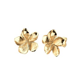 Elli Women's Earrings Frangipani Flower Natural Flower Filigree in 925 Sterling Silver, Sterling Silver, None