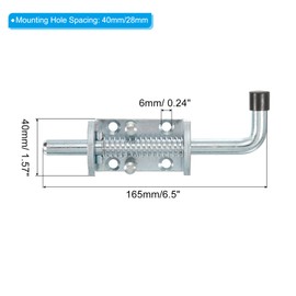 PATIKIL Spring Loaded Latch Pin 6.5", 2 Pack Iron Security Latch Sliding Barrel Bolt Latch Lock for Gate Door Shed Window