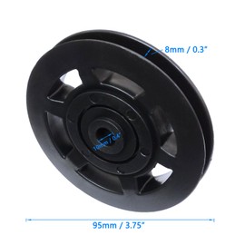 Auto-plaza 4X Bearing Pulley Wheel GYM Fitness Equipment Part Cable 3-3/4 Inch, Black