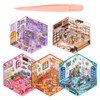 COYUN 5 Sets 3D House Stickers Scene, Miniature House Stickers