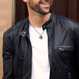 GAVU Mens Stainless Steel Anchor Pendant Necklace, Gemstone, No Gemstone