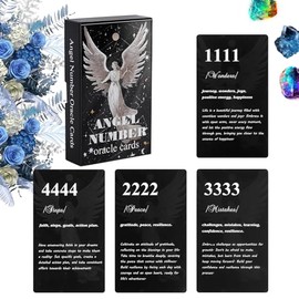 Angel Numbers Oracle Deck - Beginner Friendly, 400 GSM Coated Paper, Life & Family Oracle Cards
