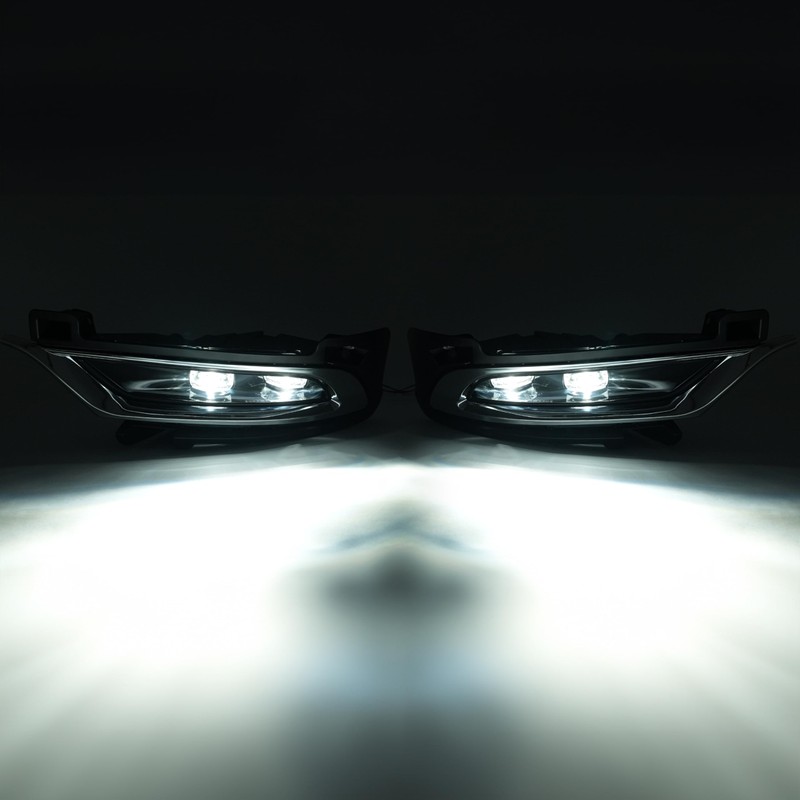 HECASA Pair LED Fog Light&Bezel&Molding Compatible with 2015-2024 Chrysler 300