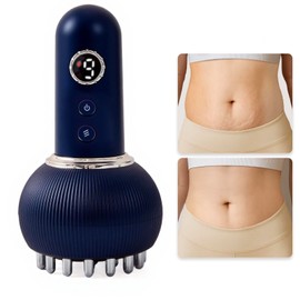 Paiaito Lymphatic Drainage Massager & Anti Cellulite Massage Tool, Reduce Stretch Marks & Cellulite, for Legs, Arms & Belly, Body Sculpting Machine with Microcurrent, Light, Heat & Vibration,Blue