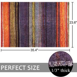 Darkyazi 23.6" x 35.4" Colorful Doormats Entrance Front Door Rug Funny Outdoors/Indoor/Bathroom/Kitchen/Bedroom/Entryway Floor Mats，Non-Slip Polyvinyl Chloride (Rainbow Floor-2)