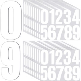 200 Pcs 4inch White Number Stickers Waterproof Stick On Numbers Vinyl numbers For Mailbox,Door,Window,Classroom,Residence,Car,Address Number