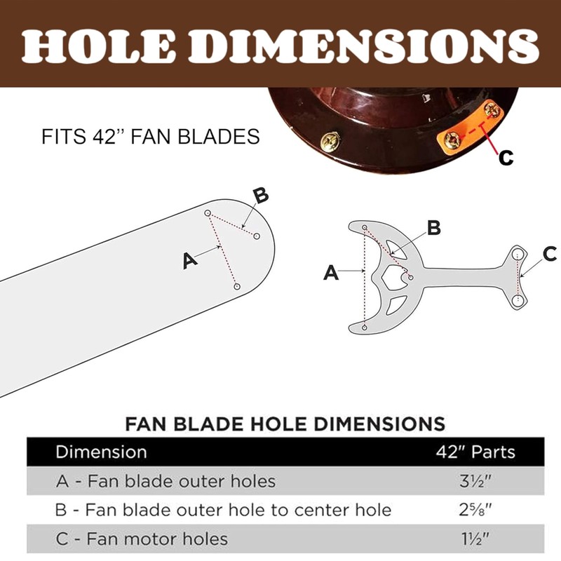 Replacement Ceiling Fan Blade Arms,Compatible with Most 42'' Ceiling Fans,Ceiling