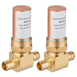 (2 Pack) Lidertik Water Hammer Arrestor Tee 1/2 Inch PEX-B Crimp Barb Connect Copper Chamber For Pipe LI-XSTSC-220-1-1(2 PCS)