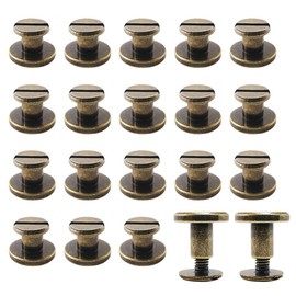 Leather Rivets Double Cap Rivet Chicago Binding Screws Posts Assortment Kit for Scrapbook Photo Albums Leather Repair Set of 20 (9 x 5 mm) Tokaneit