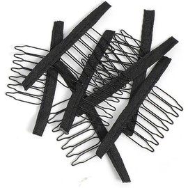 20 Pieces Wig Combs Wig Clips Wig Combs to Secure Wig 7-teeth Wig Accessories Tools For Making Wig Caps Wig Comb (Black,20 Pcs)