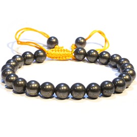 Pyrite Crystal Bracelet, 8mm Adjustable Unisex Beaded Bracelet, Healing Crystals Gemstone Jewelry, Perfect Crystal Gift