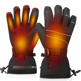 Heated Gloves for Men Women, Rechargeable Battery Gloves Waterproof with Temperature Display,Touchscreen Electric Heating Gloves (Thickened, X-Large)