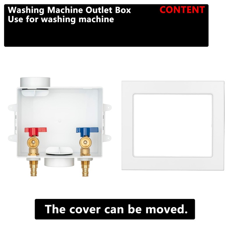 (1 Pack) Lidertik Washing Machine Outlet Box Expansion PEX-A, Inlet