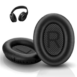 Ersatz Ohrpolster für Bose Quietcomfort 35 Kopfhörer, kompatibel mit QC 45 QC35 ii QC25 QC15 Ae2 Ae2i Ear Headphones Komfortabel und langlebig (Schwarz)