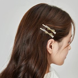 Decorative Crystal Hair Pins, Silver Rhinestone Hair Clips, Set of 4