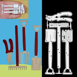 4 Piece Gardening Tools Metal Cutting Dies Set, Garden Tool, Scrapbooking, Card Making, Gardening, Tools, Paper Crafts, F5