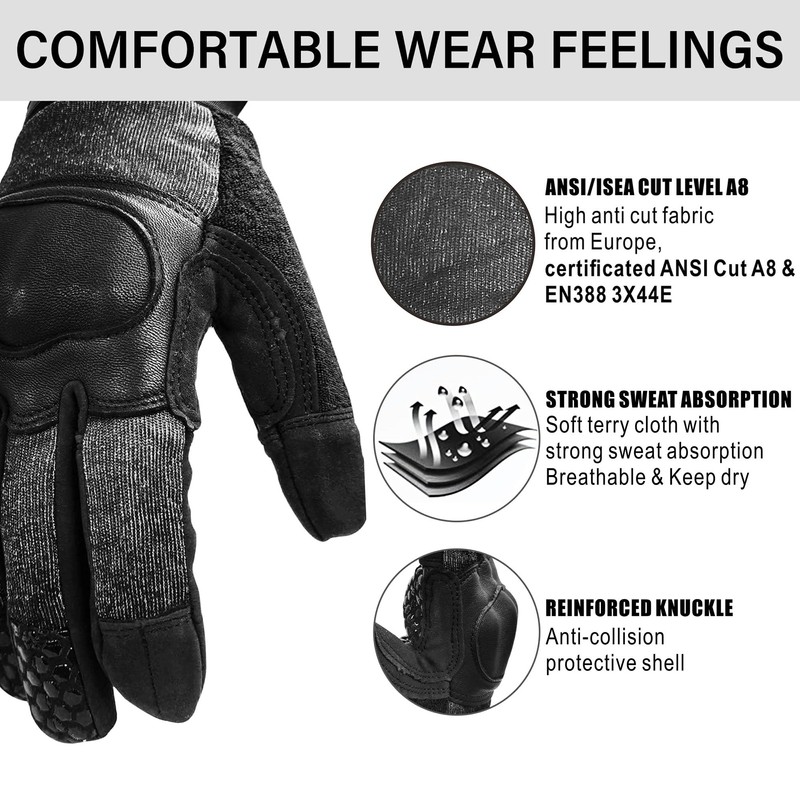 Intra-FIT Needle Puncture Resistant Gloves, Screen Touch Fingertips.