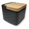 KOOK TIME Ceramic Salt Jar with Hinged Lid Made of