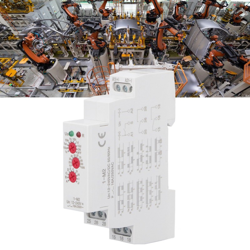 Time Relay Multifunctional Normally Open DIN Rail Delay Timer Switch