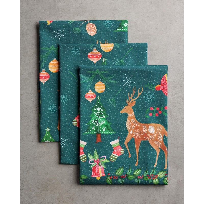 Maison d' Hermine Hygge Christmas 100% Cotton Set of 3
