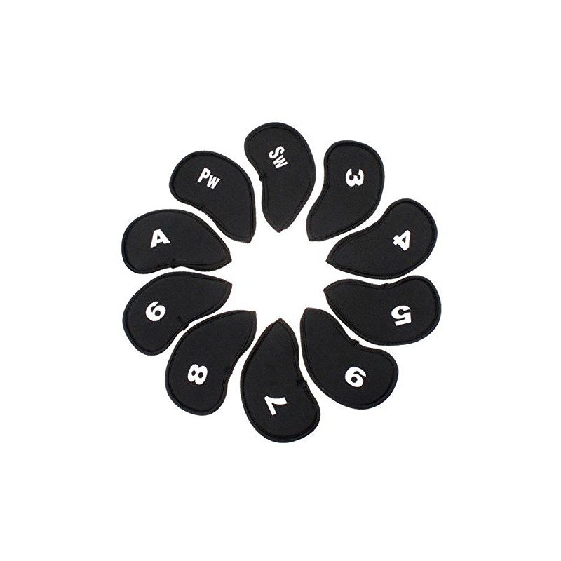 Easy to Read Golf Iron Covers Set of 10 3-9