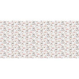 Ambesonne Easter Pencil Pen Holder, Rabbits with Flowers and Hearts Spring Bunnies, Ceramic Pencil Holder for Desk Office Accessory, 3.6" X 3.2", Pale Peach Multicolor