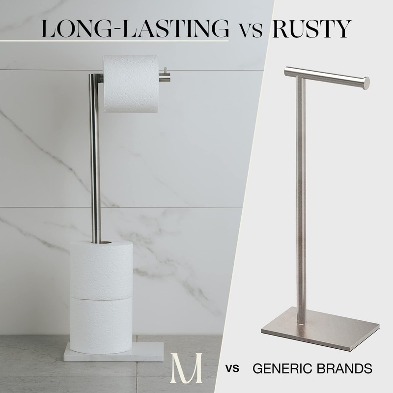 MARMOLUX ACC Free Standing Brushed Nickel Toilet Paper Holder Stand