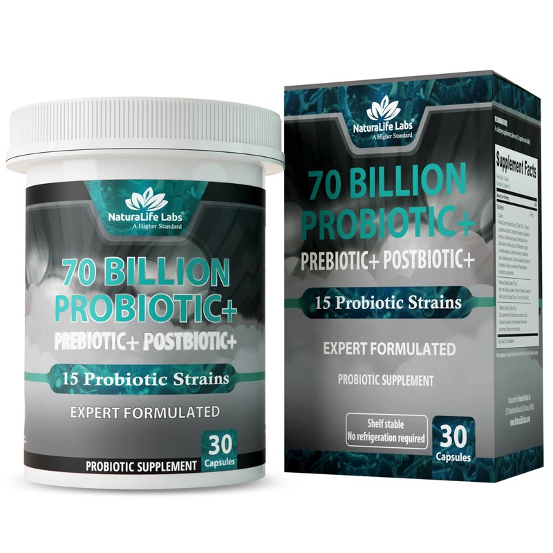 NaturaLife Labs Probiotics 70 Billion CFU – 15 Strains with