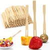Wooden Fruit Forks,400 Pcs Mini Two Prongs Wooden Cocktail Fork