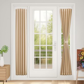 Vatge French Door Window Curtain for Privacy Protection, Curtains for Glass Door Sidelights, 1 Panel, W12 x L72, Beige