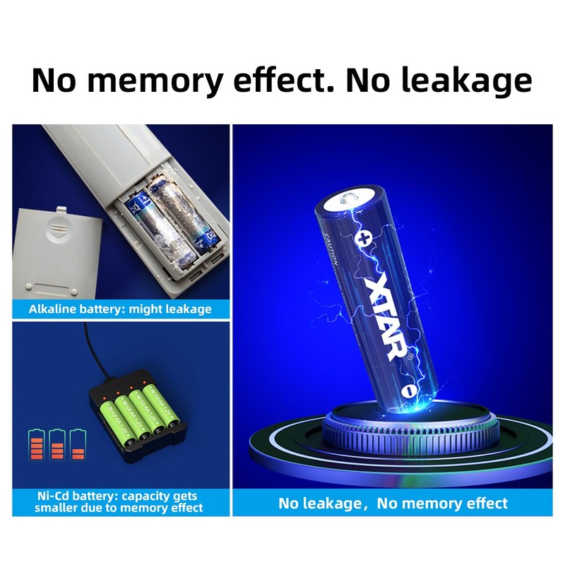 aa AAA Batteries 4pcs XTAR 1.5V Battery 4150mWh AA with