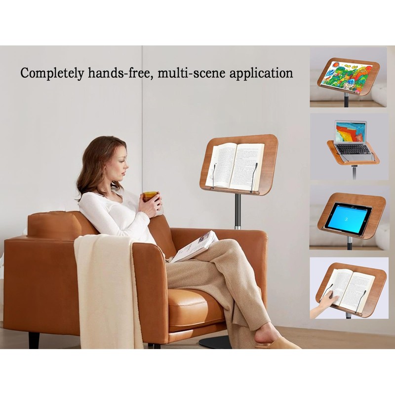 Adjustable to 67in Standing Book Stand, Book Holders for Reading