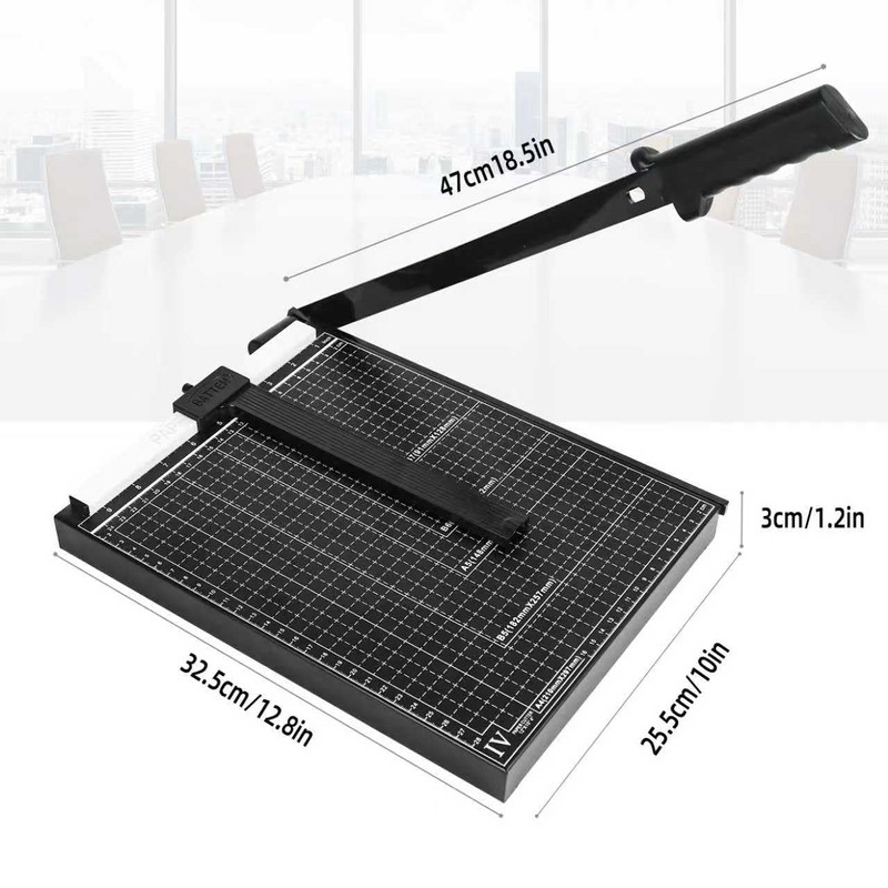 12" Guillotine Paper Cutter, Heavy Duty Trimmer with Safety Guard