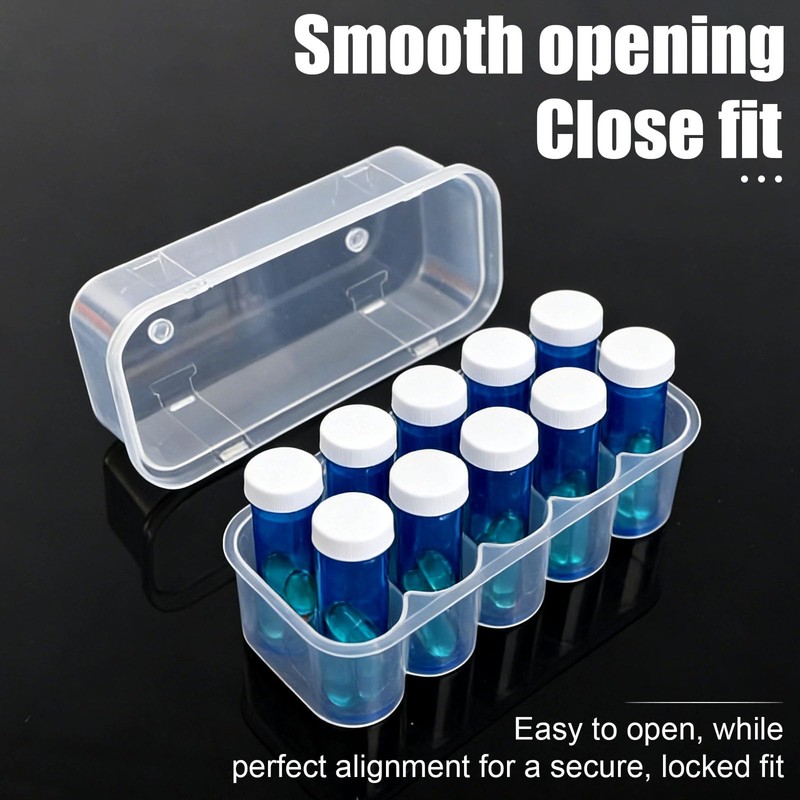 Peptide Vial Organizer Set for Refrigerator, 2 Pack 10-Slot Stackable
