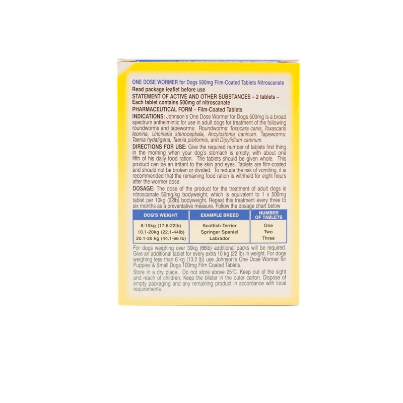 Johnsons Vet Easy One Dose Wormer, Size 2