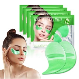 60 Pcs Aloe Vera Augenmaske,Deep Hydration Feuchtigkeitsspendende Eye Pad Mask,Augenpads gegen Augenringe,Gel-Eyepads,Reduziert Dunkle Kreise und Schwellungen,Anti-Falten (Grün)
