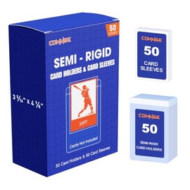 Portatarjetas semirrígidas de 100 quilates – Tarjetero duro con labio de 1/2 pulgadas, fundas rígidas para tarjetas de intercambio deportivo, envío se