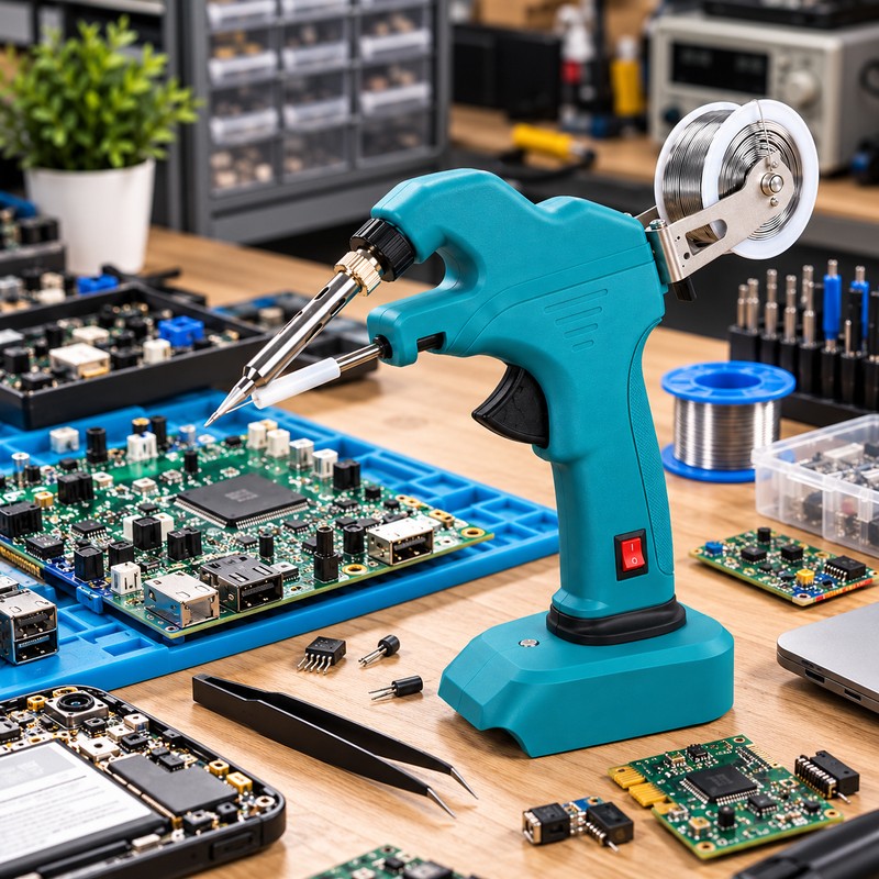 Cordless Soldering Gun for Electronics Repair – Automatic Solder Wire