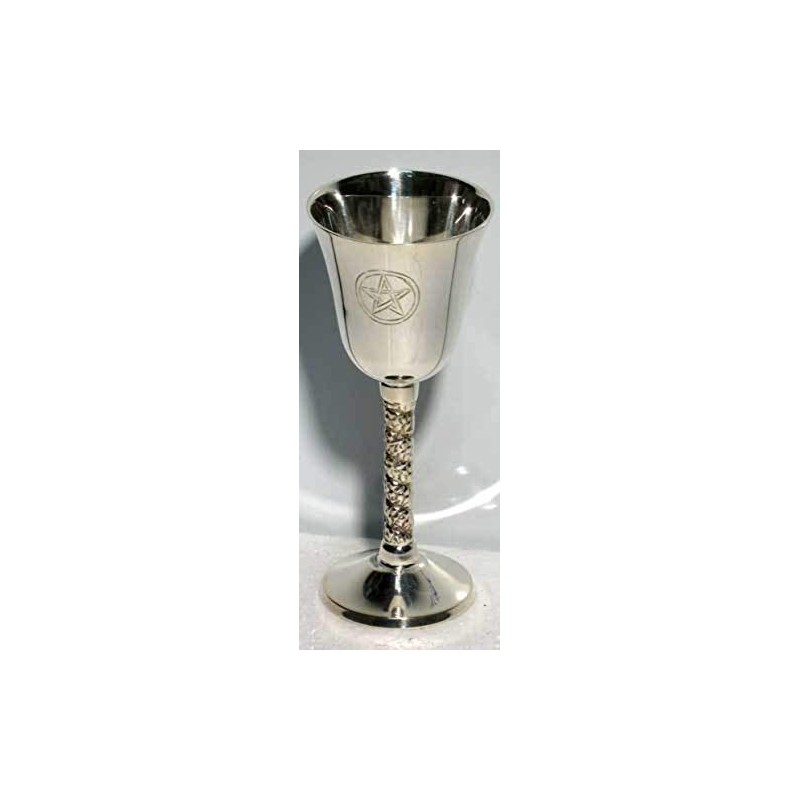 New Age Imports, Inc. Pentagram Chalice 5" High~ Silver Plated
