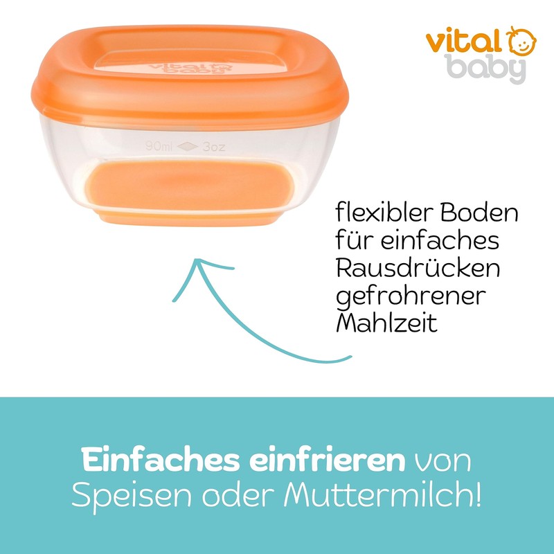Vital Baby Large Freezer Pots (Pack of 4)