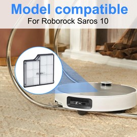 Fixbetter Hepa Filters Accessories Compatible with Roborock Saros 10 Robot Vacuum Cleaner Replacement Parts Filter Household Cleaning Sweeper Filters, Filter Washable and Reusable