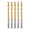 sourcing map 5pcs 1/4" Hex Shank Drill Bit 7/32" Gold