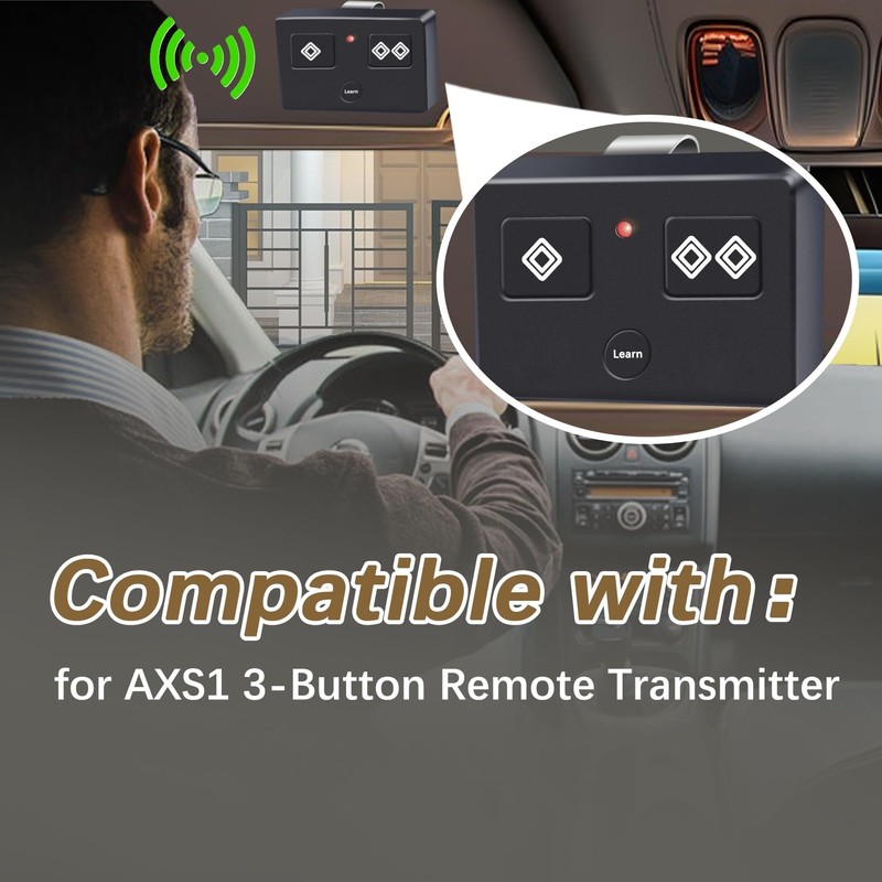 3-Button Remote Transmitter Replacement for AXS1, Automatic Gate Openers Remote