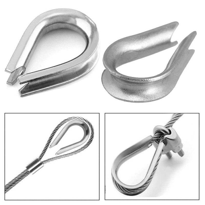 Leaum 36 Piece Wire Rope Clamp Set, with Wire Rope