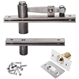 TamBee Pivot Door Hinge Hidden Door Hinges for Secret Door 304 Stainless Steel Hidden Bookcase Hinges with Door Ball Catch
