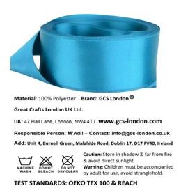 25 Yards / 23 Meters of Satin Wedding Crafts Decorations Sew Events Dress Bows Party Ribbon 15mm - Teal Blue