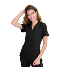 GT Performance Women's Medical Nursing Scrub Top GT 4FLEX-Black-X-Large