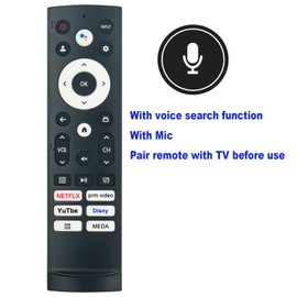 ERF3S90H Replacement Smart Voice Remote Commander Compatible for Hisense Google TV A6 Series 65A6H 75A6H 55A6H 70A6H 50A6H 43A6H 43A65H 43A68H 50A65H 50A68H 65A68H 75A65H 55A68H 75A68H 55U6H 65U6H
